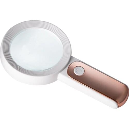 30x Handheld Illuminated Optical Magnifying Glass Loupe with 18 LED Lights Portable Backlight Magnifier for Reading Repairing