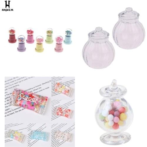 12Pcs Dollhouse Miniature Resin Colorful Bear Candy Model Ornaments DIY Craft Doll House Candy Decoration