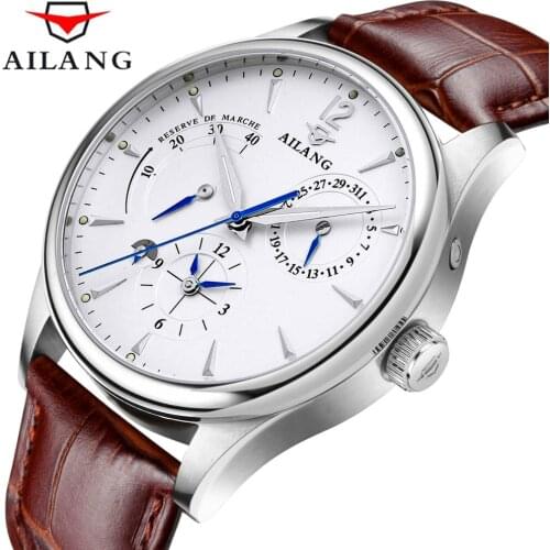 AILANG Mens Watch Automatic Stainless Steel Dial Sports Leisure Calendar Luminous Mens Mechanical Watch Top Brand Authentic