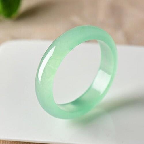 Natural light ice green jade flat strip bracelet elegant bracelet best light gift bangles for women men jade jade bangle