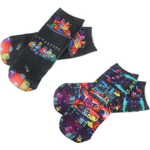 SP775 1 Pair Game Astronaut Cartoon Short Socks Fashion Ankle Casual Colorful Skateboard Happy Socks Friends Cosplay Gift