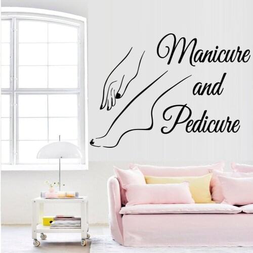 New Vinyl Nail Wall Sticker Decal Pedicure Nail Salon Manicure Art Murals Nail Salon Decoration