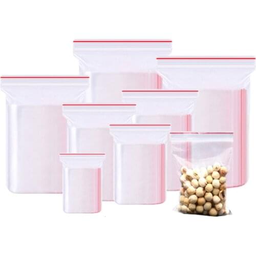 100/400/500pcs Plastic Food Package Jewelry Bags Transparent Gift Pouches Package Bag Clear Reclosable Ziplock Bags Wholesale
