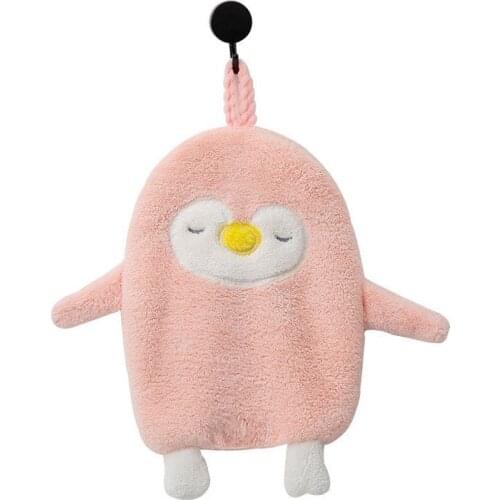Kitchen Hanging Absorbent Towel Coral Fleece Cartoon Quick-Drying Soft Cloth Bathroom Supplies Hand Towels Kitchen Accessories