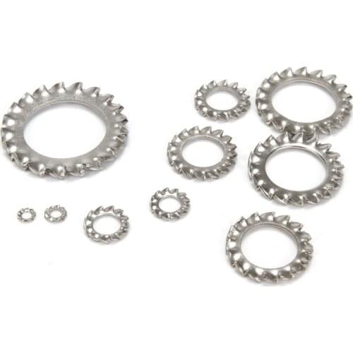 50PCS 304 stainless steel Gasket External Tooth Lock Washer Metric Star Washer M2 MM3 M4 M5 M6 M8 M10 M12 M14 M16 M20