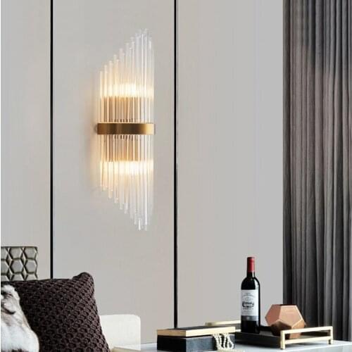 Modern LED Crystal Wall Light Nordic Gold Wall Lamp for Bedroom Living Dining Room Corridor Home Decor Indoor Lighting Fixture