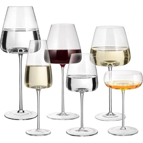 Lead-Free Crystal Goblet Red Wine Glass Convex Bottom Burgundy Bordeaux Champagne Grape Glass Wedding Party Birthday Couple Gift