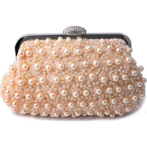 Evening Bags Handbags Women Clutch Bags Evening Clutch Bags Wedding Bridal Handbag Pearl Beaded Lace Rose Rhinestone Bags bolsos