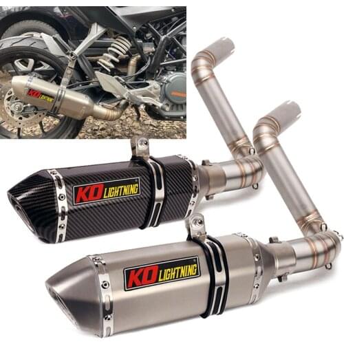 Exhaust System Middle Link Pipe Connecting Tube Slip On 51mm Muffler Baffle DB Killer Modified For 200 390 Duke 390 2012-2016