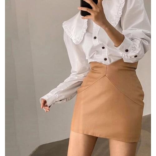 Yimunancy High Waist Skirt Women Pencil Skirt 2020 Autumn Mini Skirt