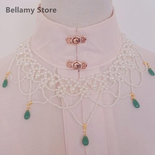 Ancient style Hanfu Tang style pearl bun forehead pearl necklace 2