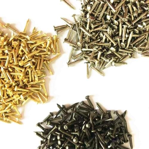 200pcs 6mm 8mm 10mm Round Head Nail Furniture Fitting Decorative Screw Cusp Fasteners Hardware Gold Silver Bronz Mini model Nail