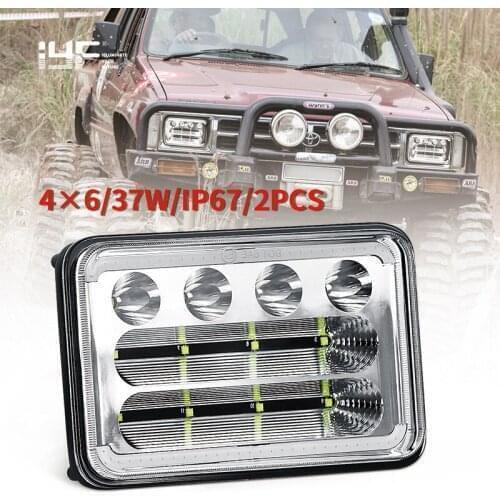 4x6 Inch LED Headlight Rectangular Headlamp for Peterbil Kenworth Freightinger Ford Probe Chevrolet Oldsmobile Cutlass 12V