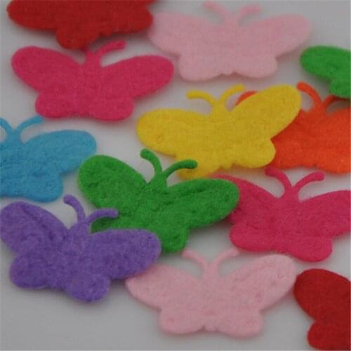 50pcs Padded Lovely Butterfly Appliques Craft Kids Doll Lots Color B274