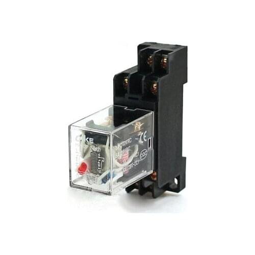 AC 200V/240V Coil DPDT 8 Terminal General Purpose Relay w Socket Base