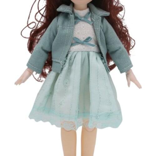 1/6 BJD Accessories Green Dress Fit To 28cm 12inch Doll Clothes Dress Up Toys for Children Girls Doll Accessories