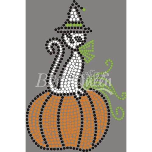 BlingQueen Wholesale 25PCS/LOT Iron On Rhinestone Transfers Halloween Designs Free Shipping