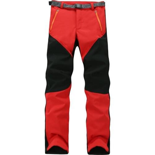 Outdoor Climbing Trousers Mens And Womens-Stretch Fleece Trousers Warm Wind-Resistant Thick Soft Case Mountaineering Ski Pants