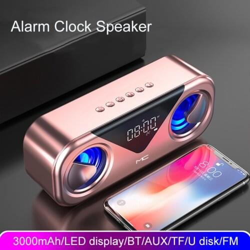 Caixa De Som Amplificada LED Altavoces Bluetooth Speakers Alarm Clock Boombox Parlantes Home Theater Alto-falantes FM Radio