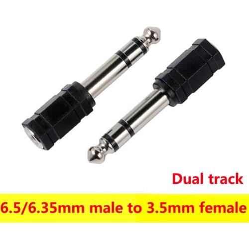 DALCAN 2Pcs 3.5mm to 6.5/6.35mm dual track Audio Adapter to 6.5/6.35 Male Plug to 3.5 Female Jack Connector Adaptor