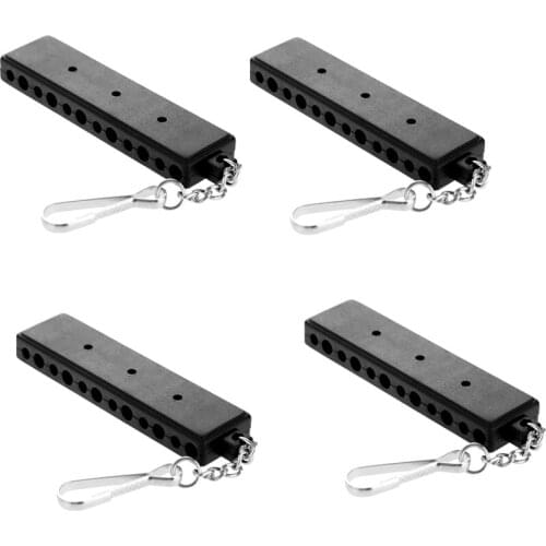 ELOS-4Pcs Black Golf Tee Holder Carrier 12 Tee Hole 3 Ball Markers Keychain Golf Accessory