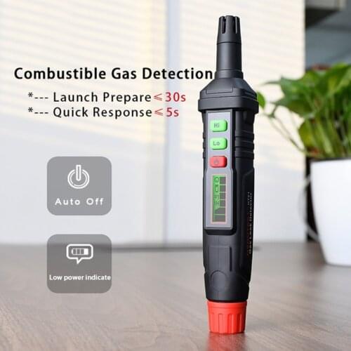 Gas Leak Detector Alarm Combustible Gas Analyzer Detector for All Types Flammable Gas Methane Natural Gas CO CH4 Methane