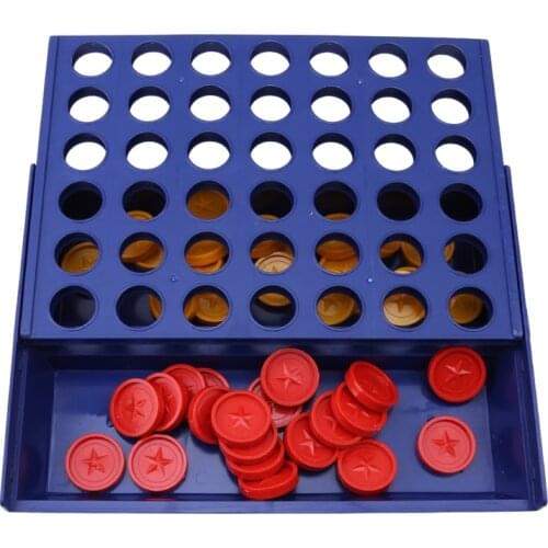 Children Chess Game Toys Four Quadruple Chess Game Board Vertical Blue Vertical Connect Board Checkers Educational Toy