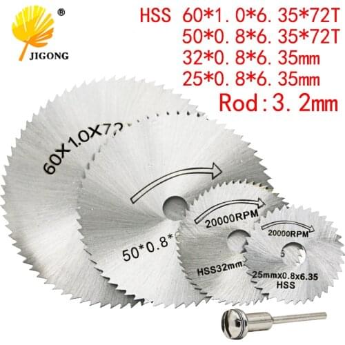 25/32/50/60mm HSS Circular Saw Blade Rotary Tool For Dremel Metal Cutter Power Tool Set Wood Cutting Discs Drill Mandrel Cutoff