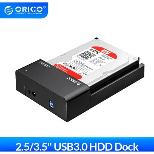 ORICO 2.5/3.5inch HDD SSD Lay-Flat HDD Docking Station SATA to USB 3.0 External Hard Drive Docking Station Support UASP 18TB