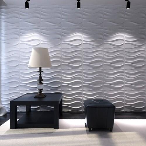 3D Wall Panels Plant Fiber White for Interior Decor 12 Pcs 3m2