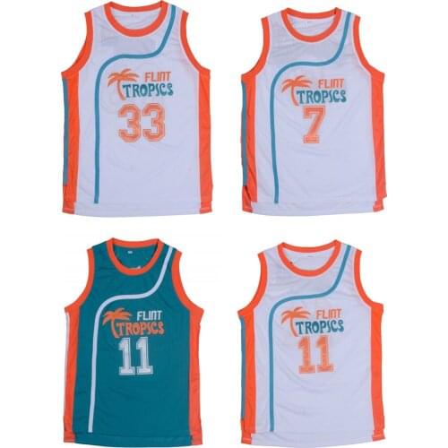 Adult Sleeveless Movie Cosplay Flint Tropics Coffee Black 7# Monix 11# Moon 33# Pro Basketball Jersey Sport Shirt clothes