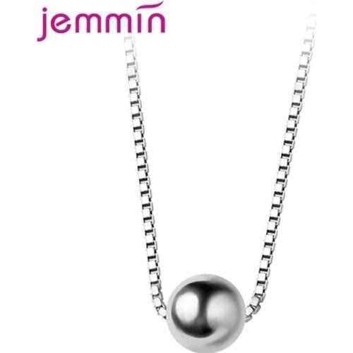 Geometric Pendant Necklaces for Women Ball Round Necklaces 925 Sterling Silver Anniversary Jewelry Gift Dropshipping