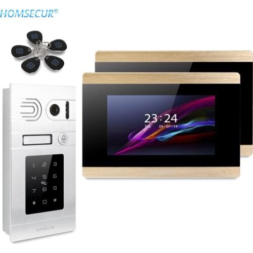 HOMSECUR 7" Video Door Intercom System with Touch Screen Monitor Waterproof 800TVL Camera Password IC Keyfob Unlock for Home