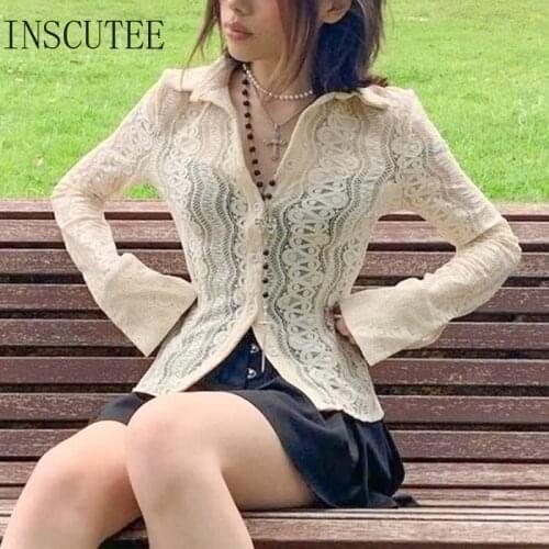 INSCUTEE Women's Transparent Shirts