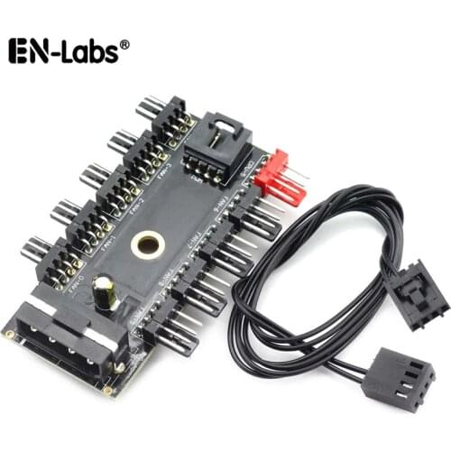 Molex 4pin SATA to 10 Port 4 Pin PWM Fan Hub Controller RPM Feedback Cable,CPU Cooler Fan Splitter for 4-pin 3pin Case Cooling