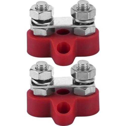 2pcs 5/16in M8 Terminal Stud Red Heavy Duty Wiring Junction Block Parts for 12-48V Trucks RVs Boats Auto accessories