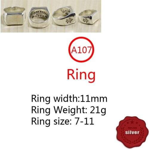 A107 S925 sterling silver ring jewelry personality trend simple smooth anchor fashion popular hip-hop style gift for lover