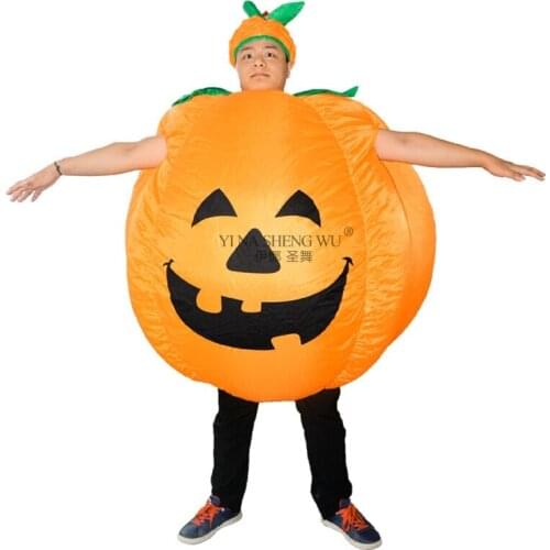 New Inflatable Pumpkin Costume Party Performance Clothes Cosplay Disfraz Halloween Unisex for Adult 1.5-2.0m Average Size Cloth