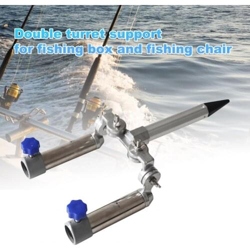 Anti-Scratch Mini Double Base Lightweight Rust-Proof Fishing Rod Holder for Angling