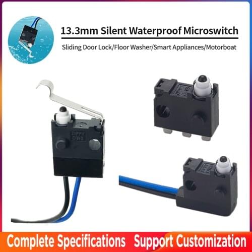 13.3mm Small Micro Switch IP67 Waterproof Lead 3 Pin NO/NC Hole Pillars Mute Large Stroke Detection DW3 D2HW ABJ ZMW