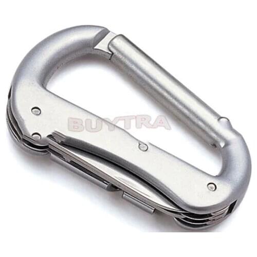 1PCS Multi Function Carabiner with Screw Driver Bottle Opener Knife Outdoor Tools Random Color