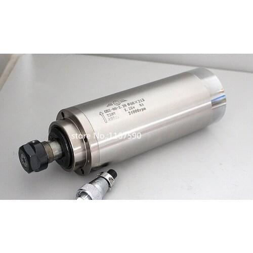 Best quality spindle motor 2.2kw 4bearings 24000rpm 2200w 220V/380V cnc engraving machine 80mm water cooling spindle motor