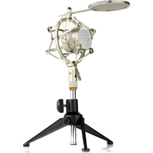 Tripod Desktop Stand Spider Microphone Shock Mount Wind Screen Pop Filter Mic Shield For MXL TEMPO Studio 3000 910 V67I V87 R144