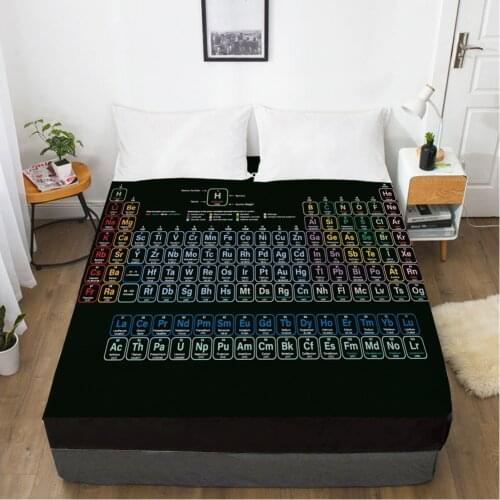 Fitted sheet bed sheet With An Elastic Band 150x200/180/200/160x200 Mattress Cover Bed cover 1pc Geometry Chemistry