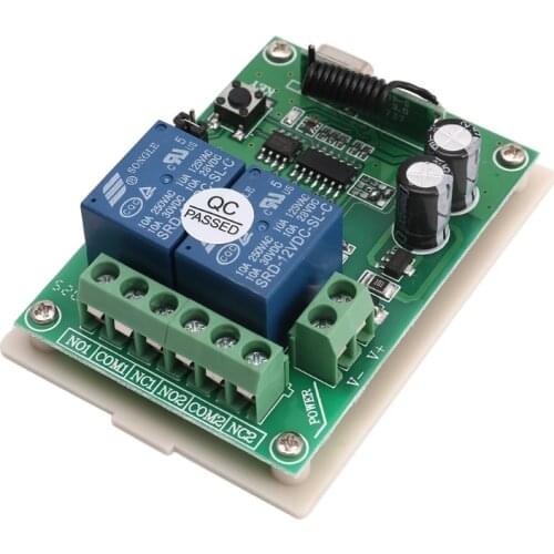 DC 12V 2 Channel RF 433MHz Wireless Remote Control Switch Relay Receiver Module J2HC