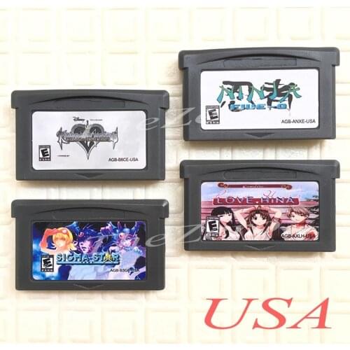 Kingdom Hearts Flue-o Sigma Star Saga Love Hina Advance Video Game Cartridge Console Card for 32 Bit Handheld Player USA Version