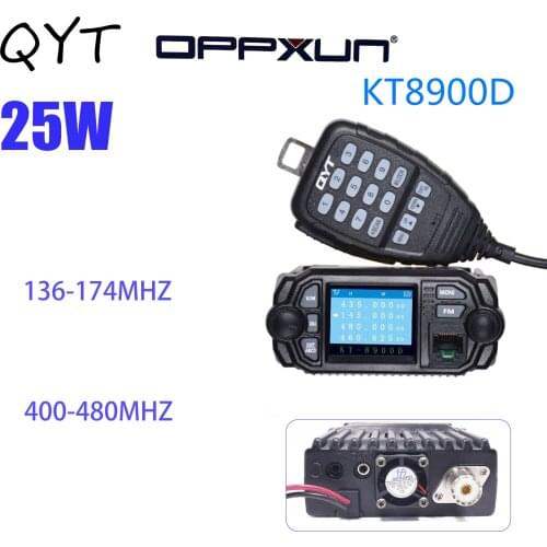 QYT KT-8900D U/VHF Mobile Car Radio Station Dual Band CB FM Transceiver 25W Vehicle Walkie Talkie KT8900D Communicator Repeater