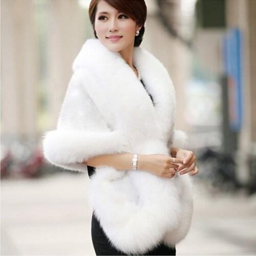 Multi Color Bolero Women Faux Fur Wedding Jacket Fur Shawl Bridal Shrug Cape Mariage 2019 Winter Bridal Cloak New