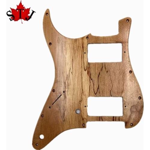 Hand-made solid wood left hand Spalted Maple wood Strat HH Guitar Pickguard