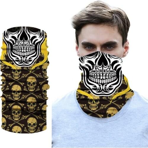 Cycling Motorcycle Neck Gaiter Neck Tube Ski Scarf Face Scarf Balaclava Halloween Party Bandana Scarf Mascarillas Punisher Buffs